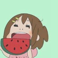 吃瓜美女头像动漫图片,动漫美女的瓜趣演绎